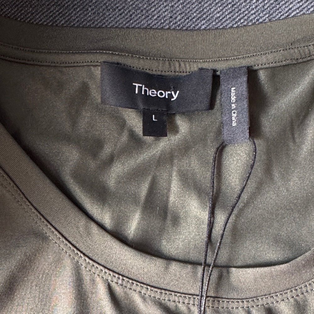 Theory Elegant Olive Green Dress Size L - Picture 11 of 13